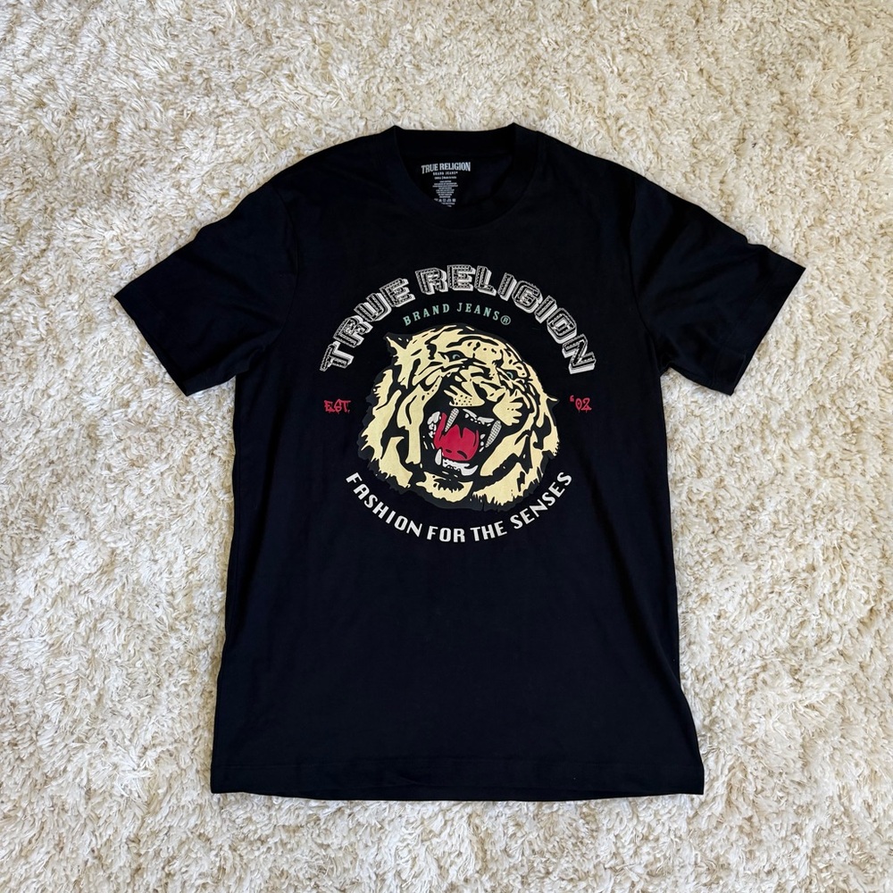 True Religion Tiger Face Graphic Tee Black Small